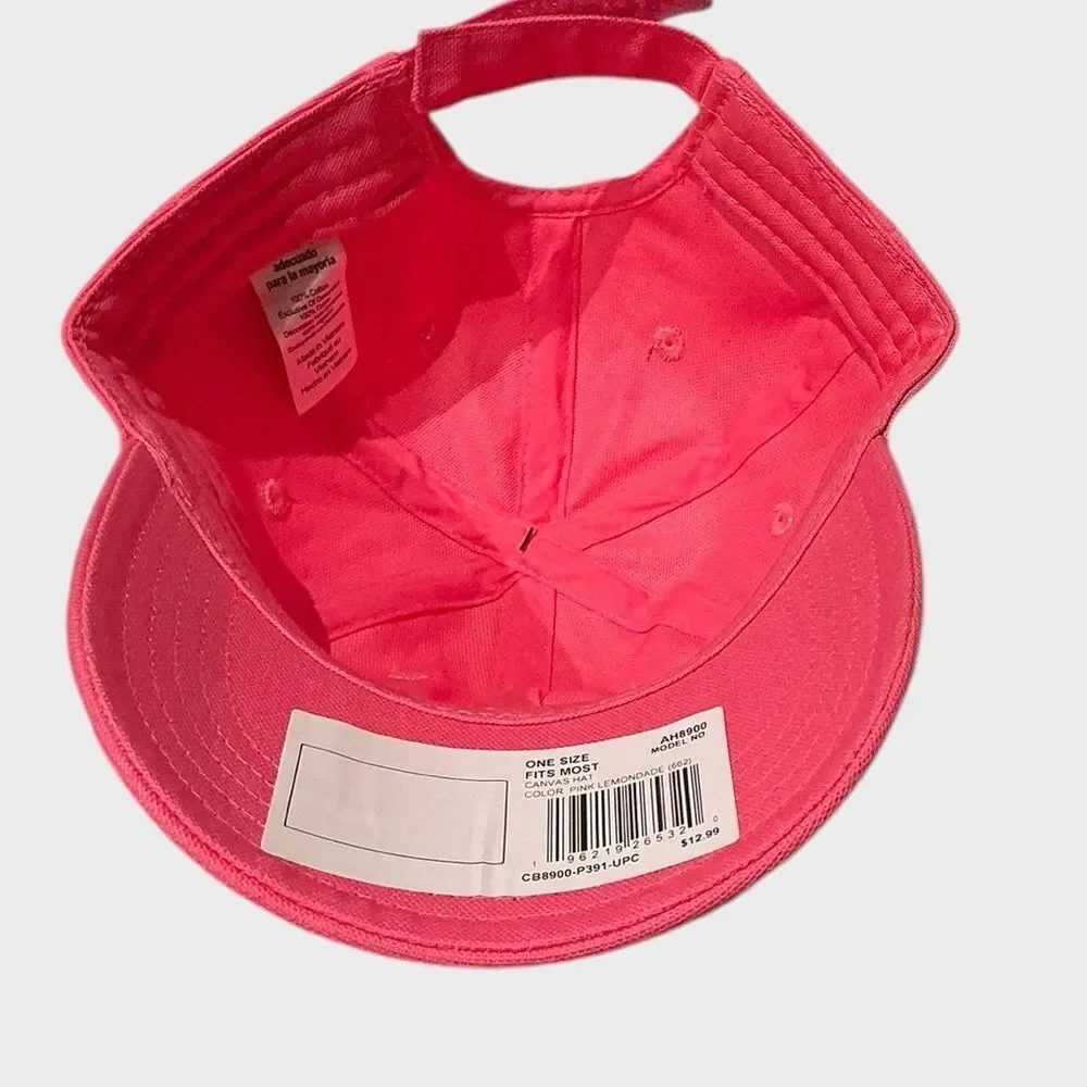Carhartt Youth Girls Canvas Baseball Cap Pink Lemonade Adjustable NWT